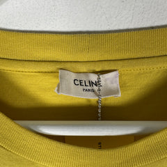 Celine Yellow/Black Logo T-Shirt Size S