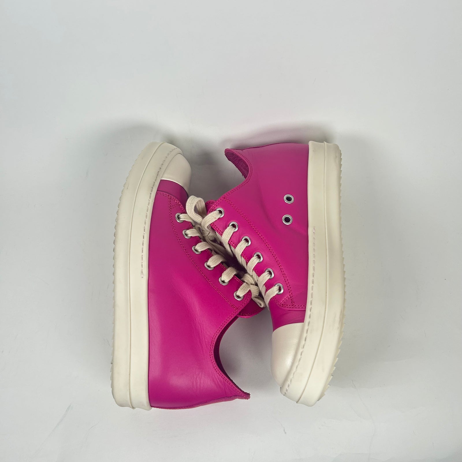 Rick Owens Pink Leather Low Top Ramones Size 36
