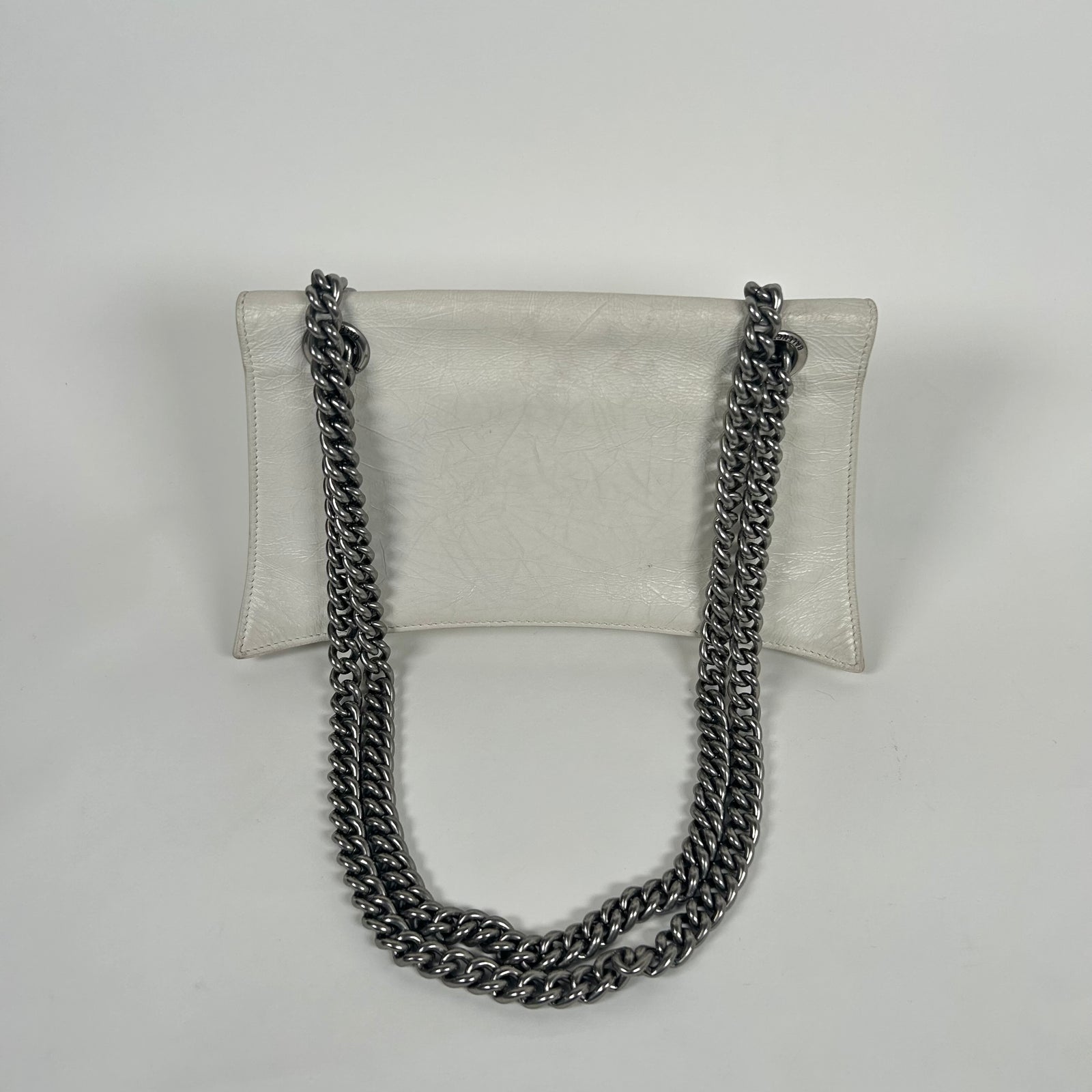 Balenciaga White Small Crush Chain Bag