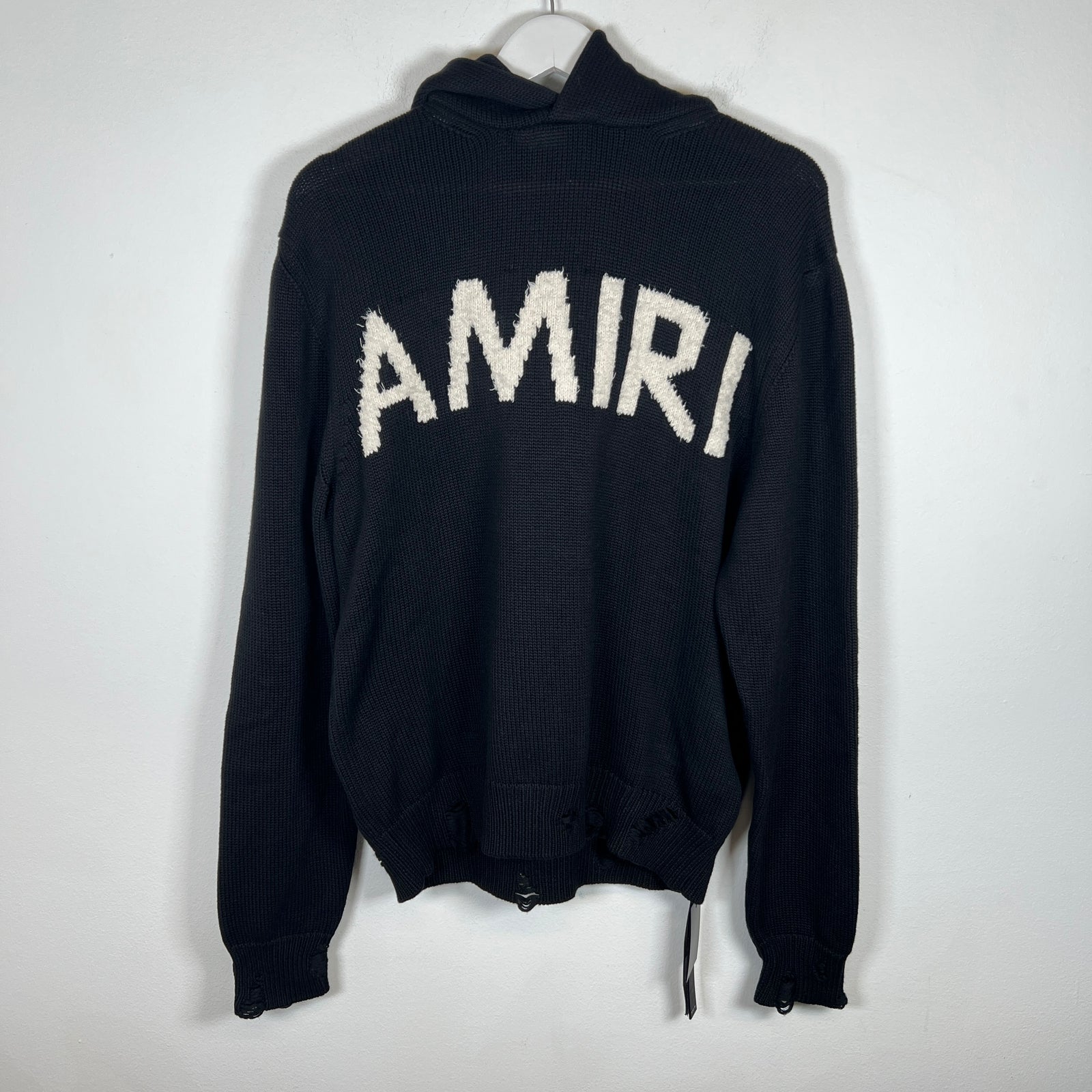 Amiri Black Knit Logo Hoodie Size M