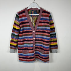 Gucci Reversible Lurex Knit & Silk Cardigan Size M