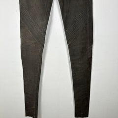 Rick Owens FW11 Limo Dust Blistered Leather Biker Leggings