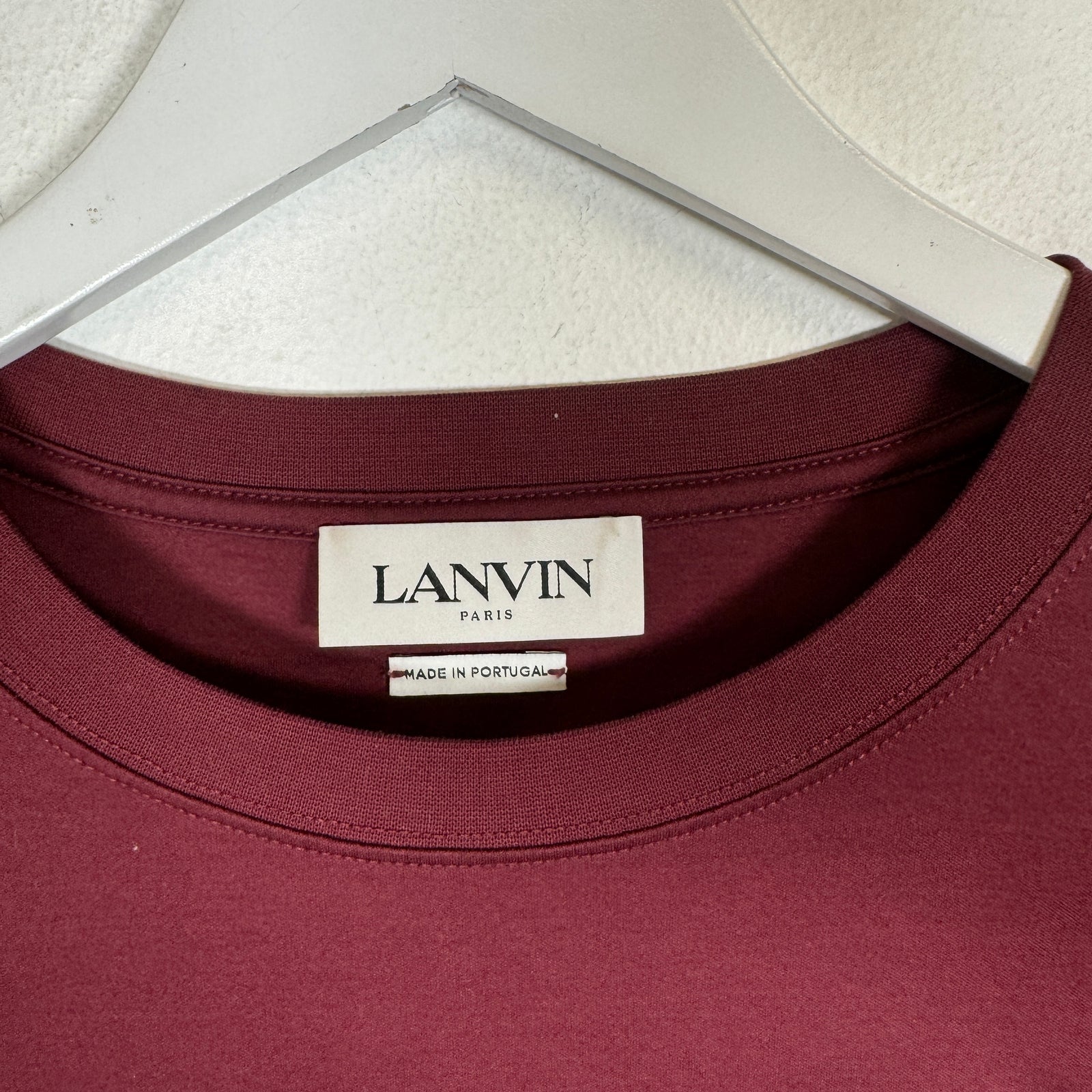 Lanvin Burgundy Logo Tee Size L