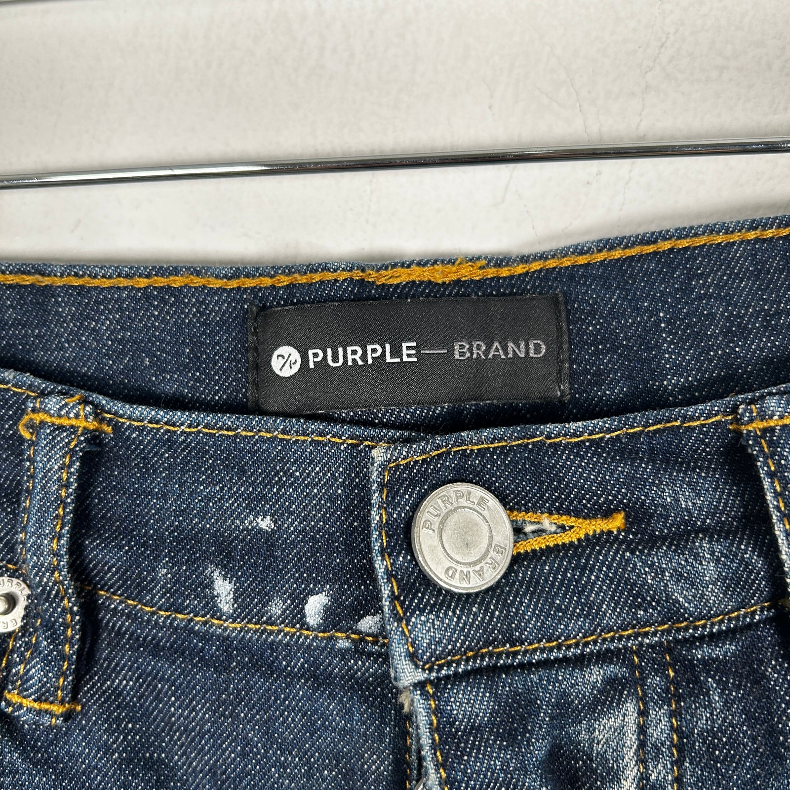 Purple Dark Blue Paint Splatter Jeans Size 32
