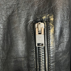 Saint Laurent Paris FW16 Distressed L01 Leather Biker Jacket Size 44
