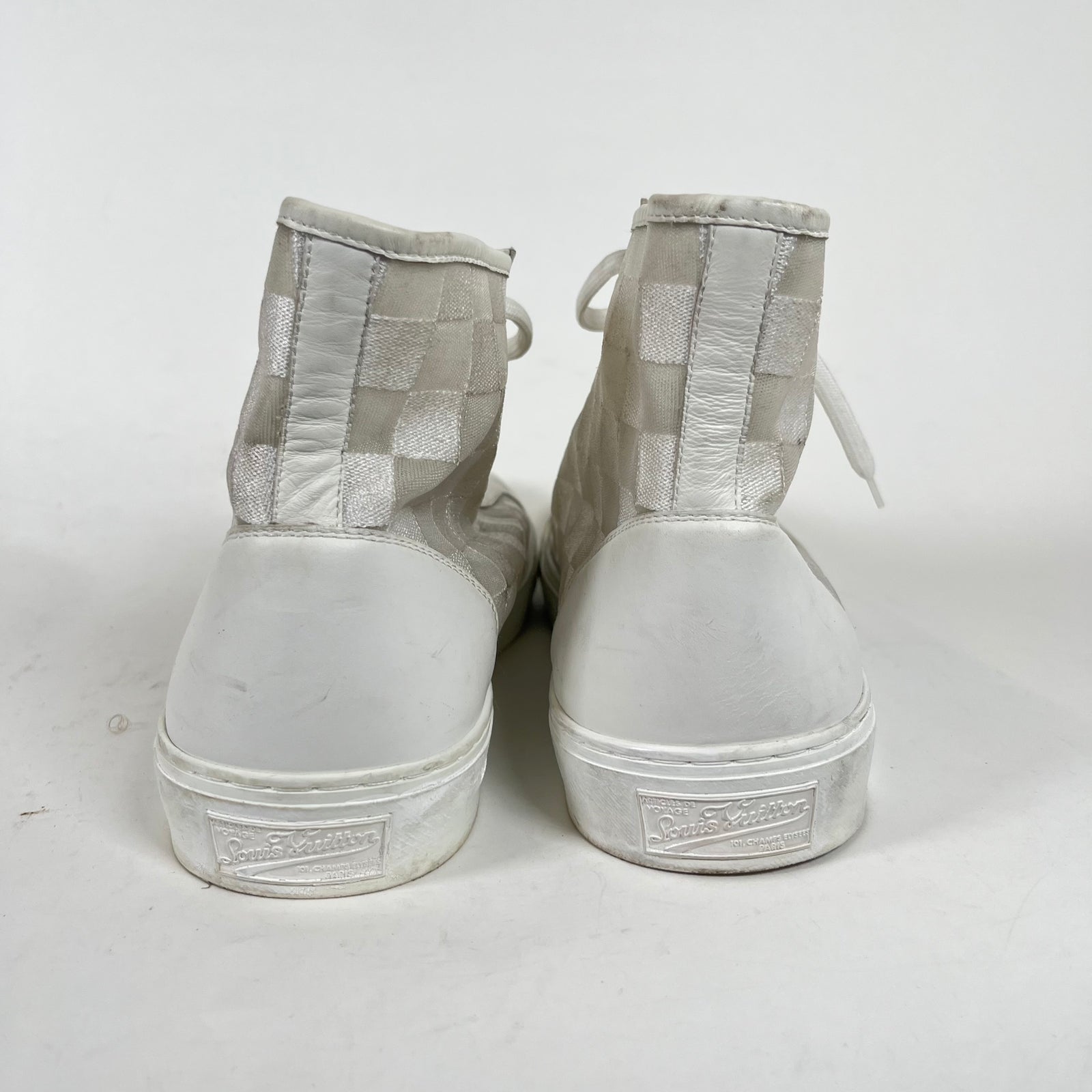 Louis Vuitton White Damier Tattoo High Tops LV 9