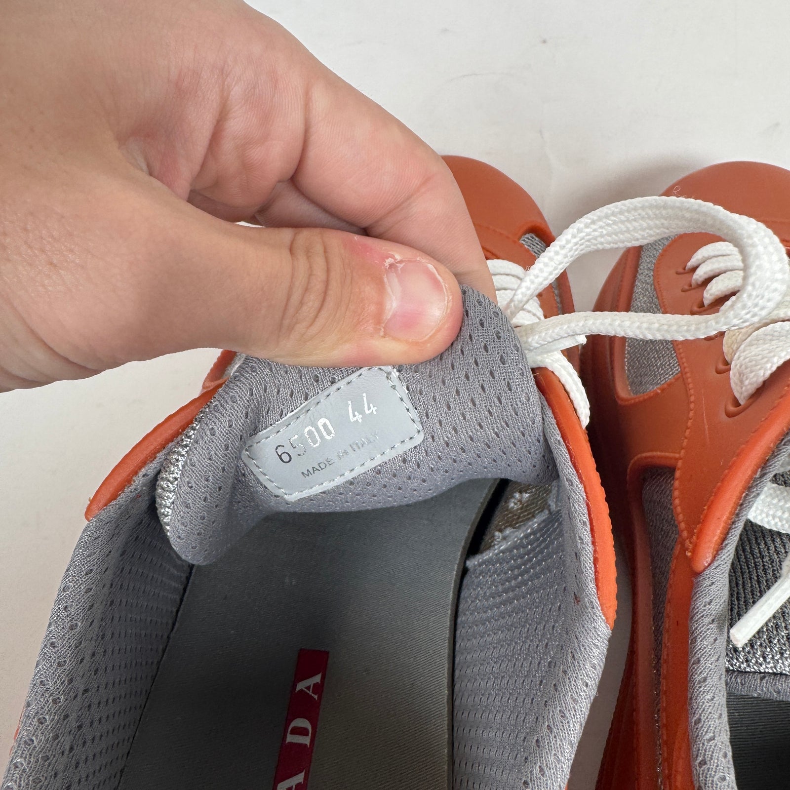 Prada Burnt Orange Rubber Cups Size 44