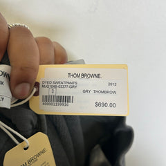 Thom Browne Dark Grey RWB Back Tag Sweatpants Size 3