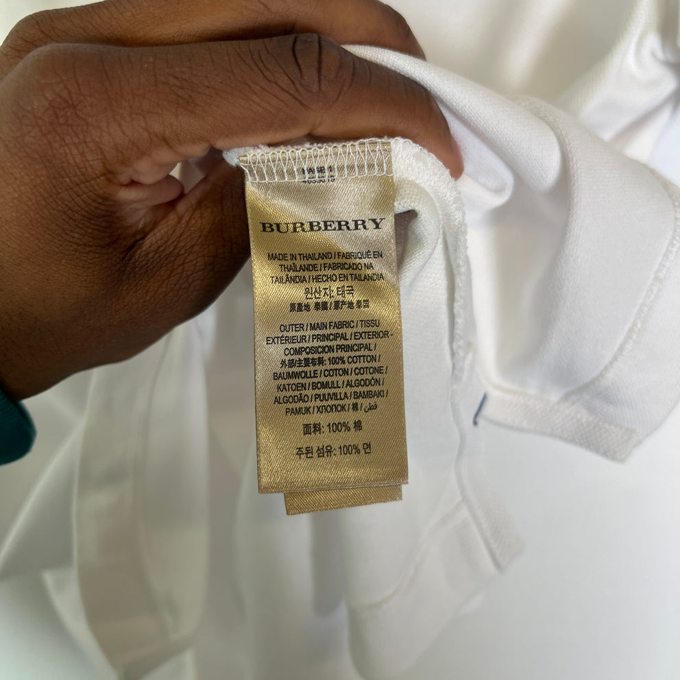 Burberry White Hatley Camo Polo Shirt