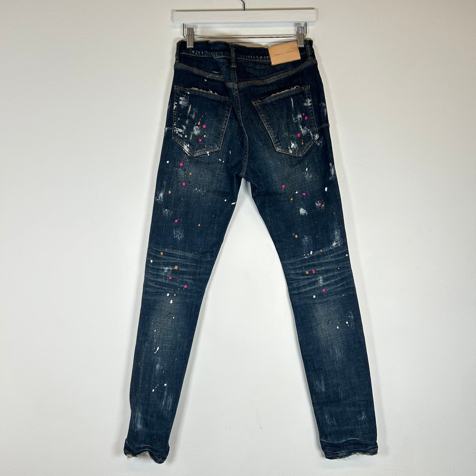 Purple Brand Blue Wash Paint Splatter Jeans Size 31