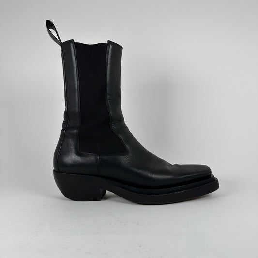 Bottega Veneta Lean Black Leather Boots Size 43.5