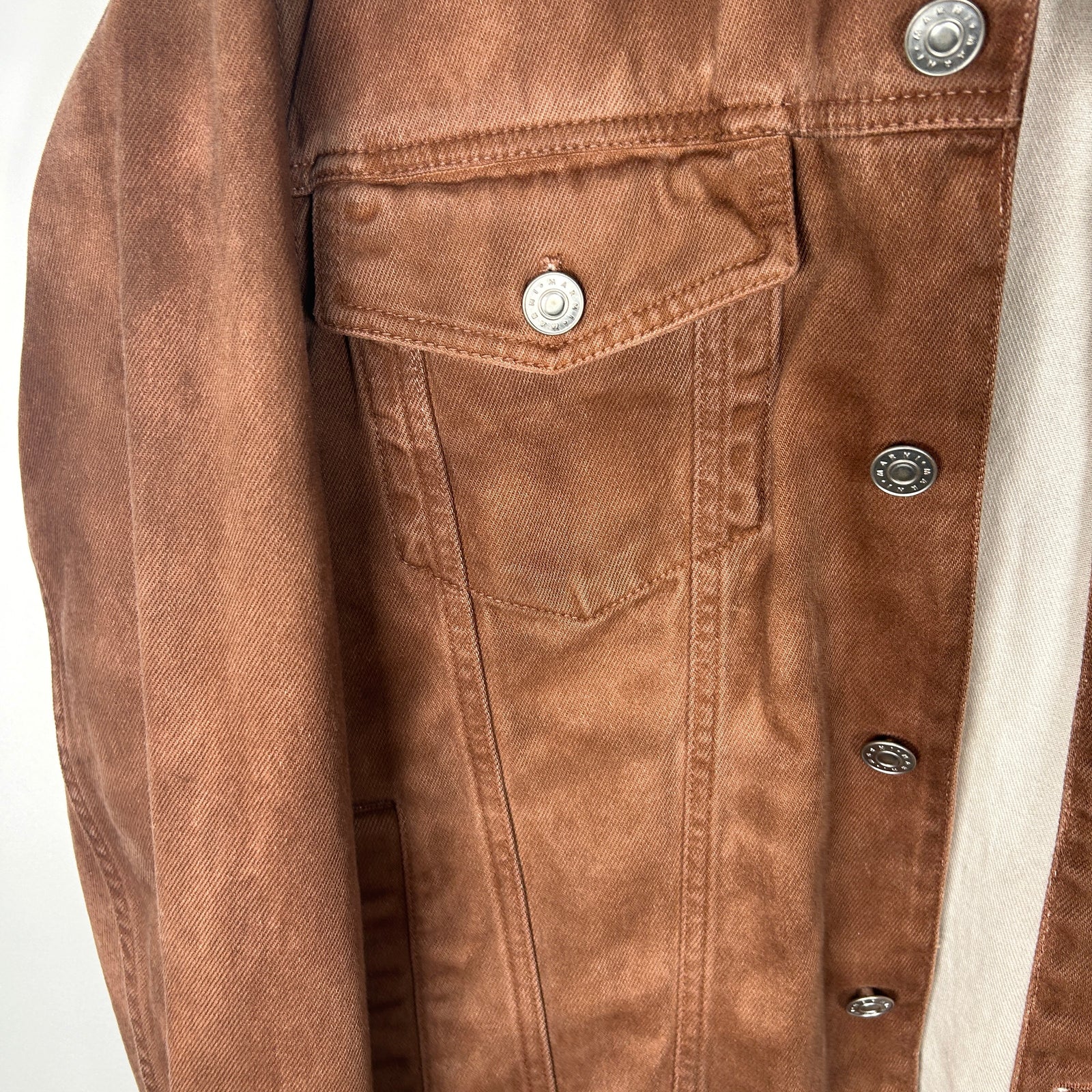 Marni Brown Washed Denim Jacket Size L