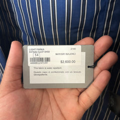 Balenciaga Navy Striped Padded Light Parka Size 54