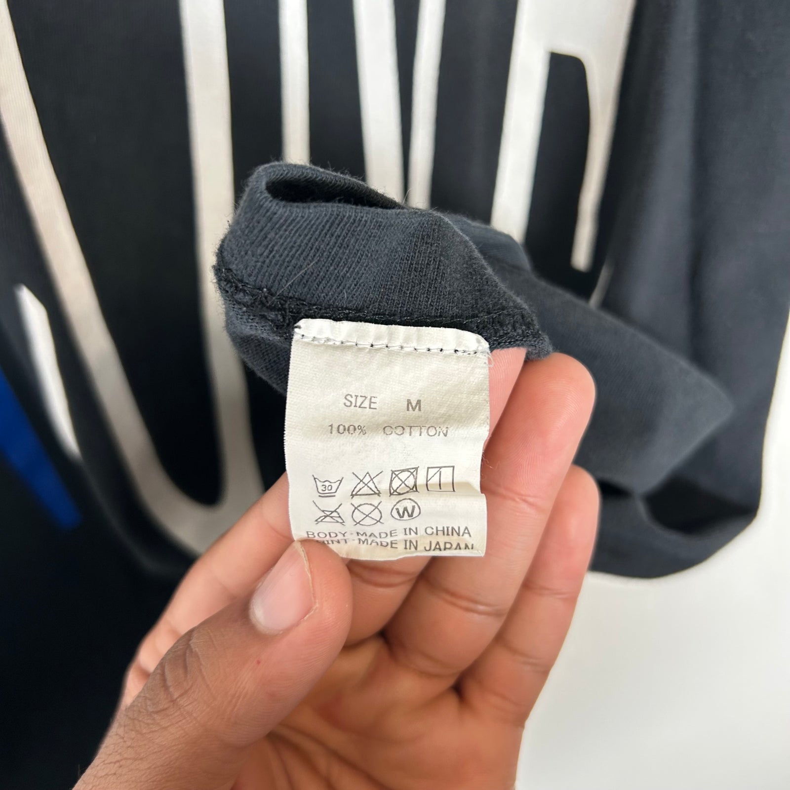 Vlone Black/Blue Logo T-Shirt Size M