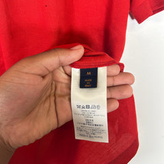 Louis Vuitton Red Monogram Embroidered Polo Shirt Size M