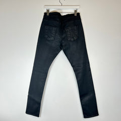 Rick Owens Drkshdw Black Waxed Detroit Cut Jeans Size 32