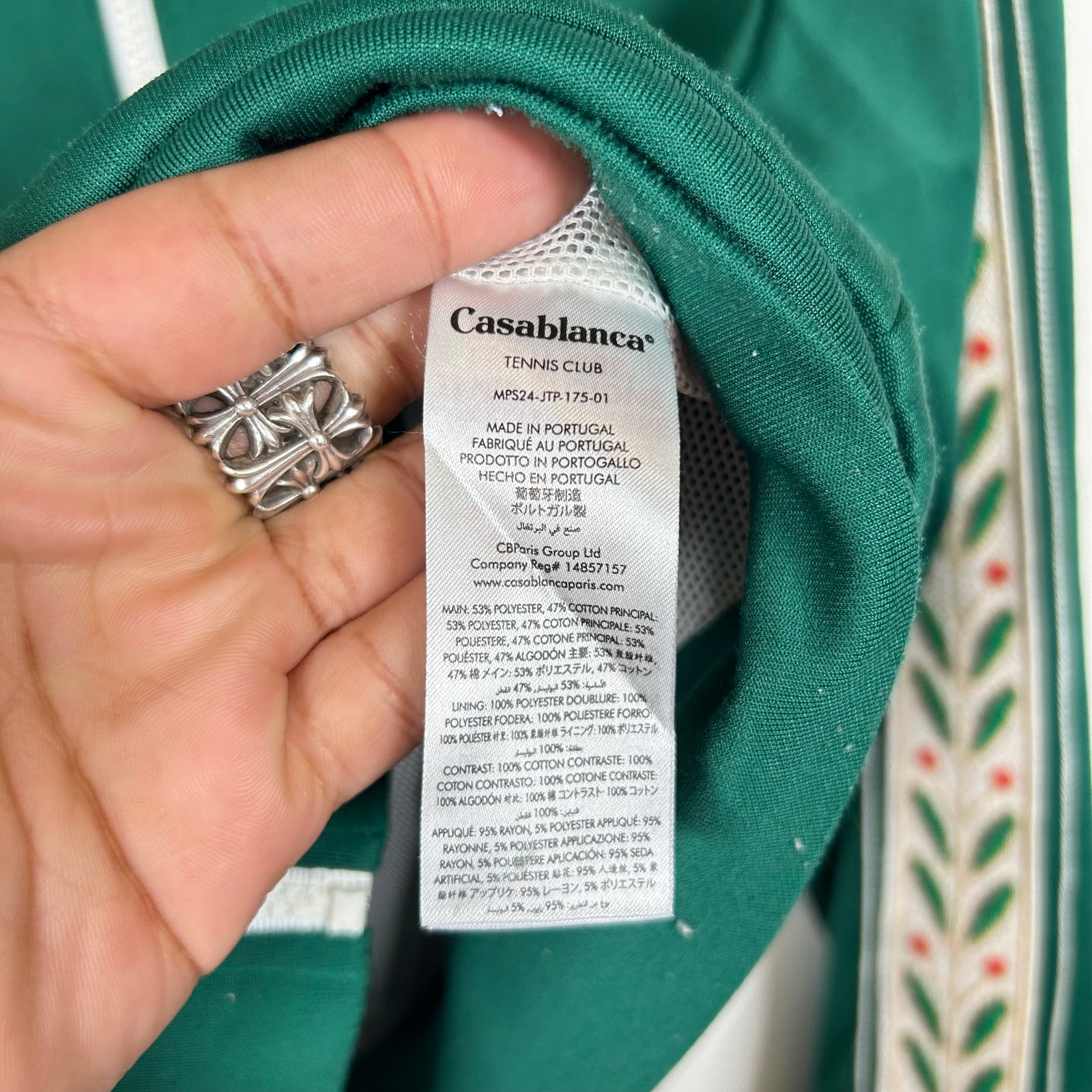 Casablanca Green Laurel Track Jacket Size S