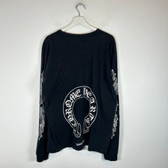 Chrome Hearts Black Horseshoe Floral Longsleeve Size XL