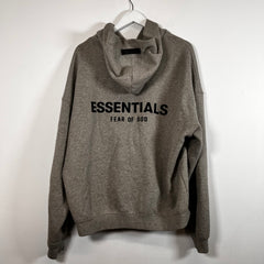 Essentials Light Grey Logo Hoodie Size M