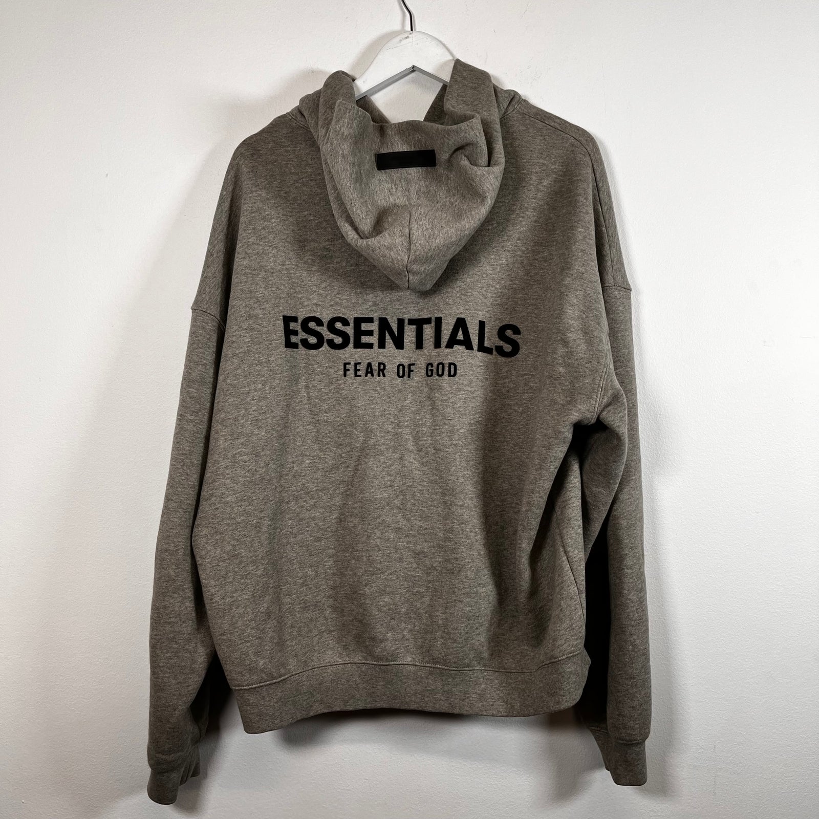 Essentials Light Grey Logo Hoodie Size M