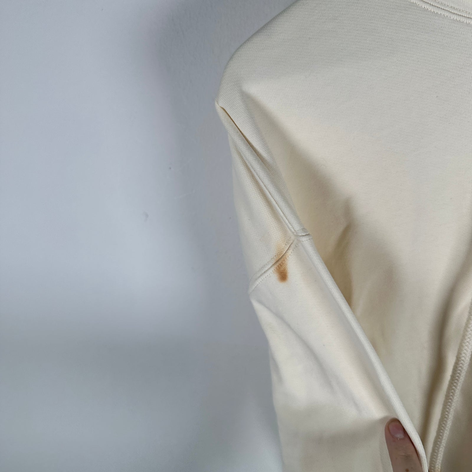 Loewe Leather Pocket White Hoodie Size M