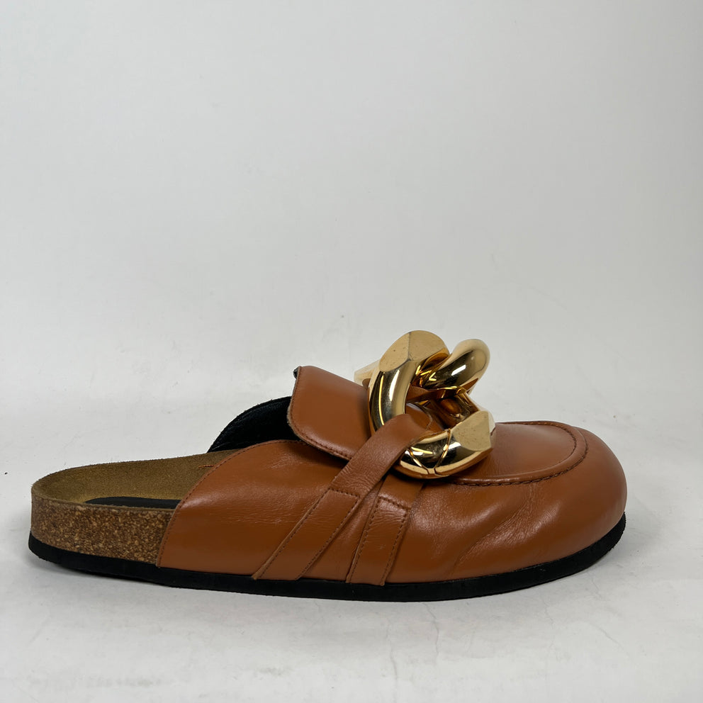 JW Anderson Brown Chain Leather Loafer Size 44