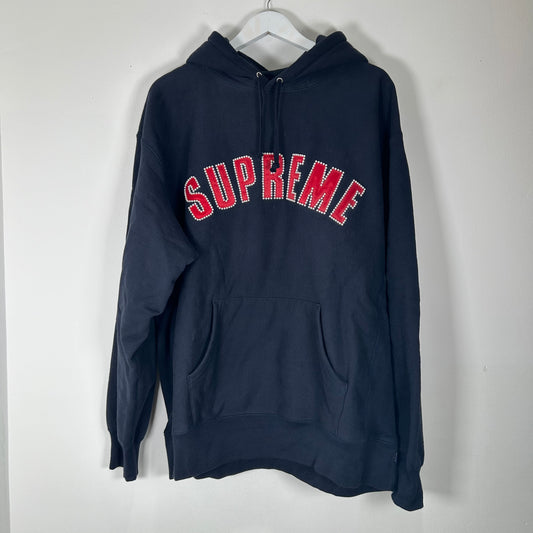 Supreme Pearl Logo Navy Hoodie Size XL