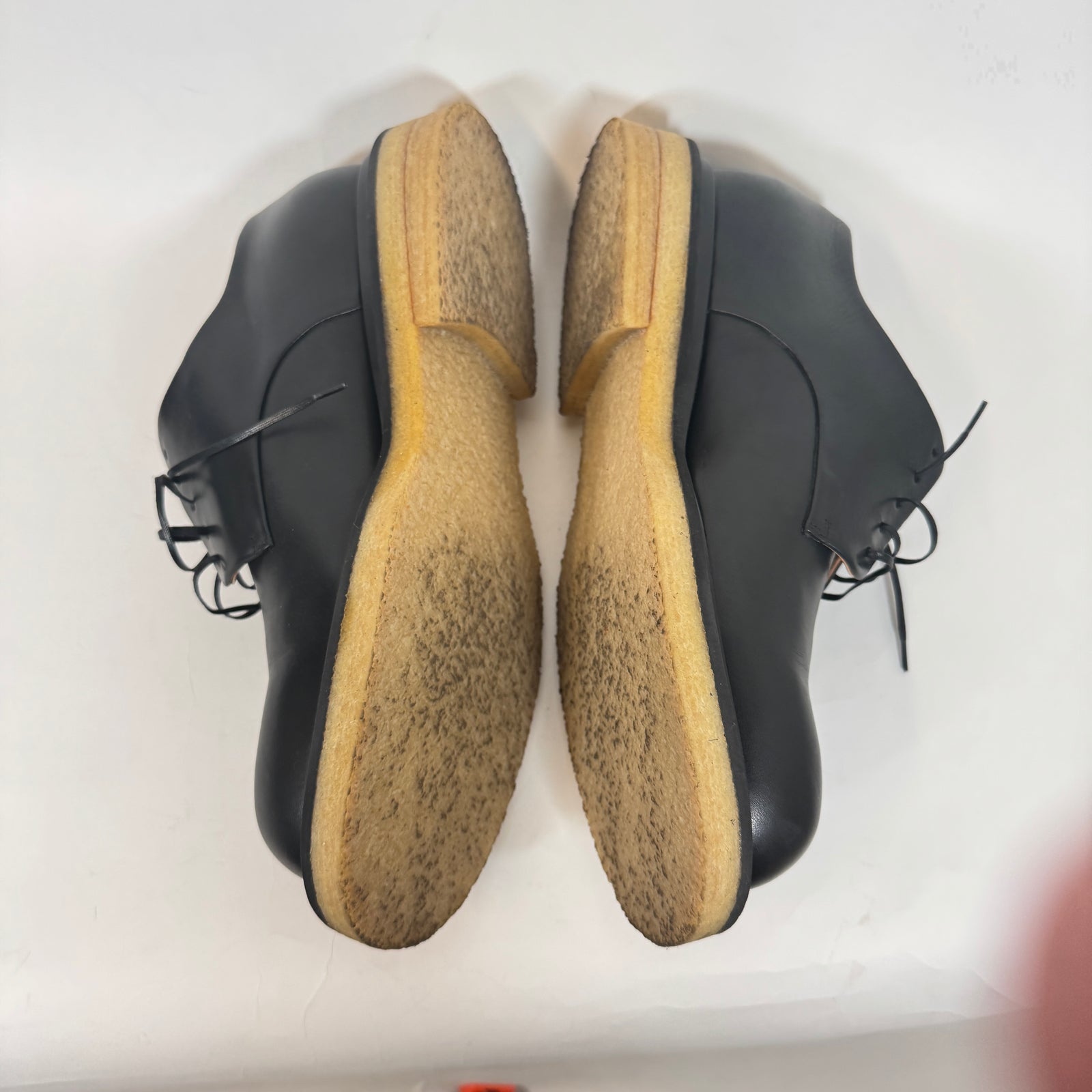 Bottega Veneta Black Leather Crepe Sole Derby Size 44