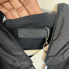 Prada Black AW18 Nylon Plated Zip-Up Hoodie Size M
