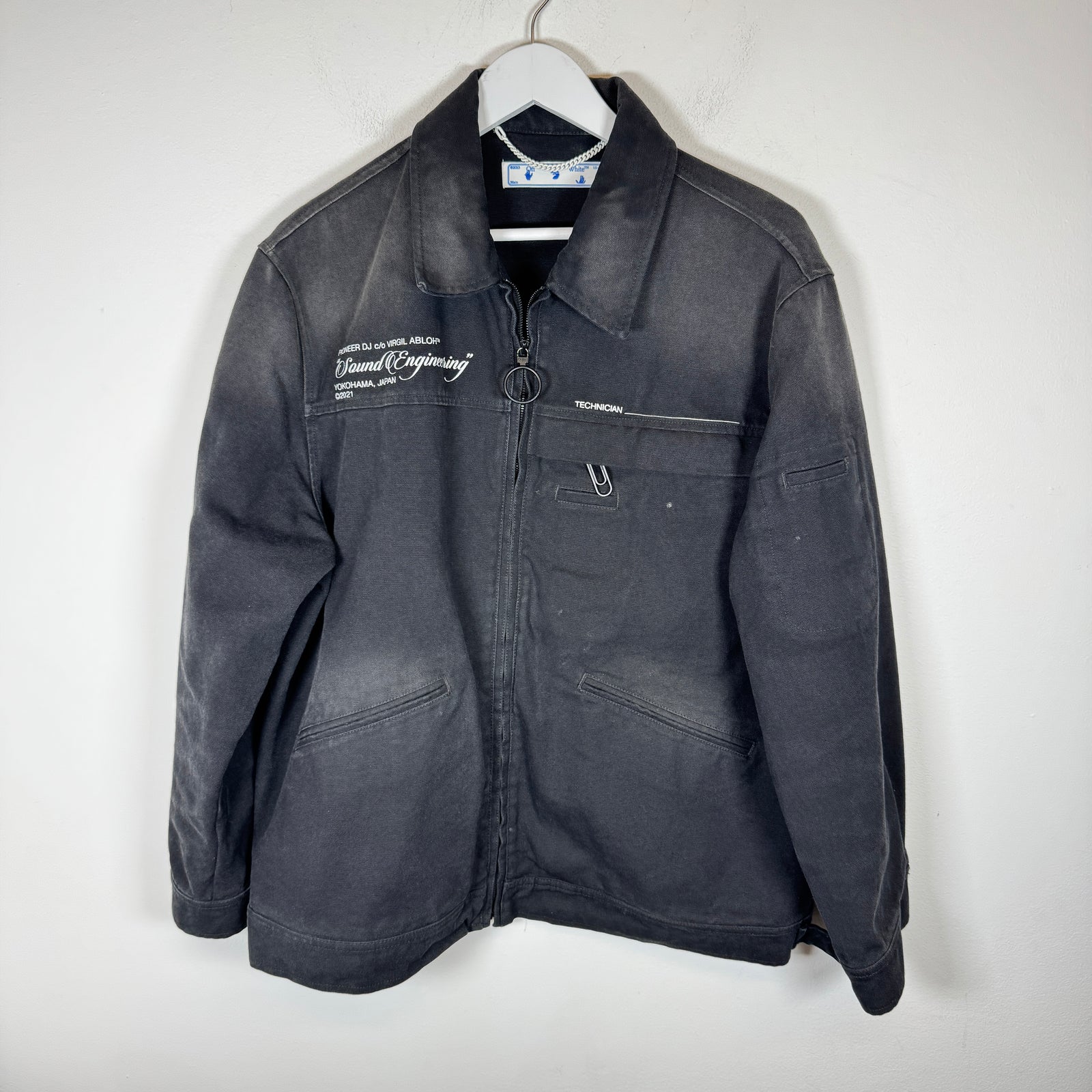 Off-White Black Pioneer DJ Canvas Work Jacket Size M