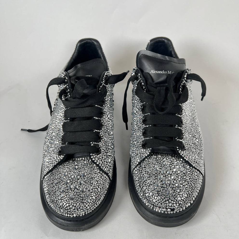 Alexander McQueen Black/Silver Crystal Sneaker Size 43