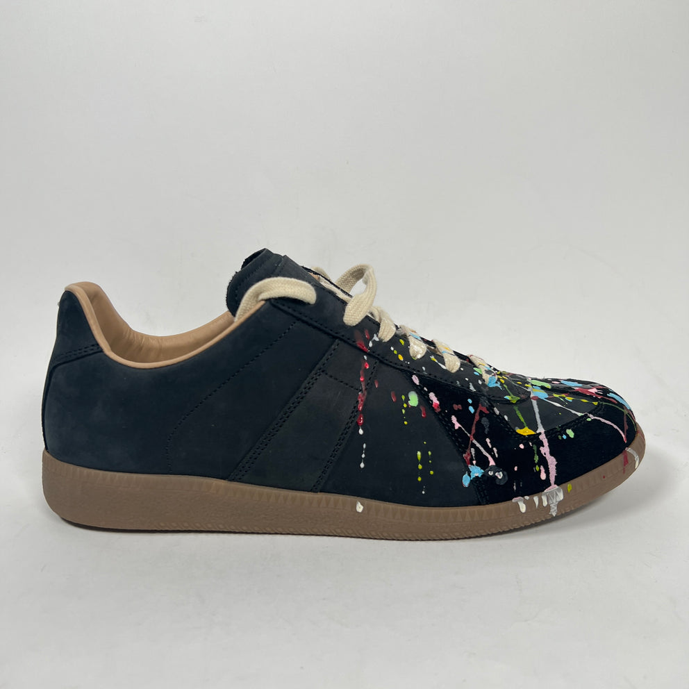 Maison Margiela Black Paint Splatter Gats Size 41