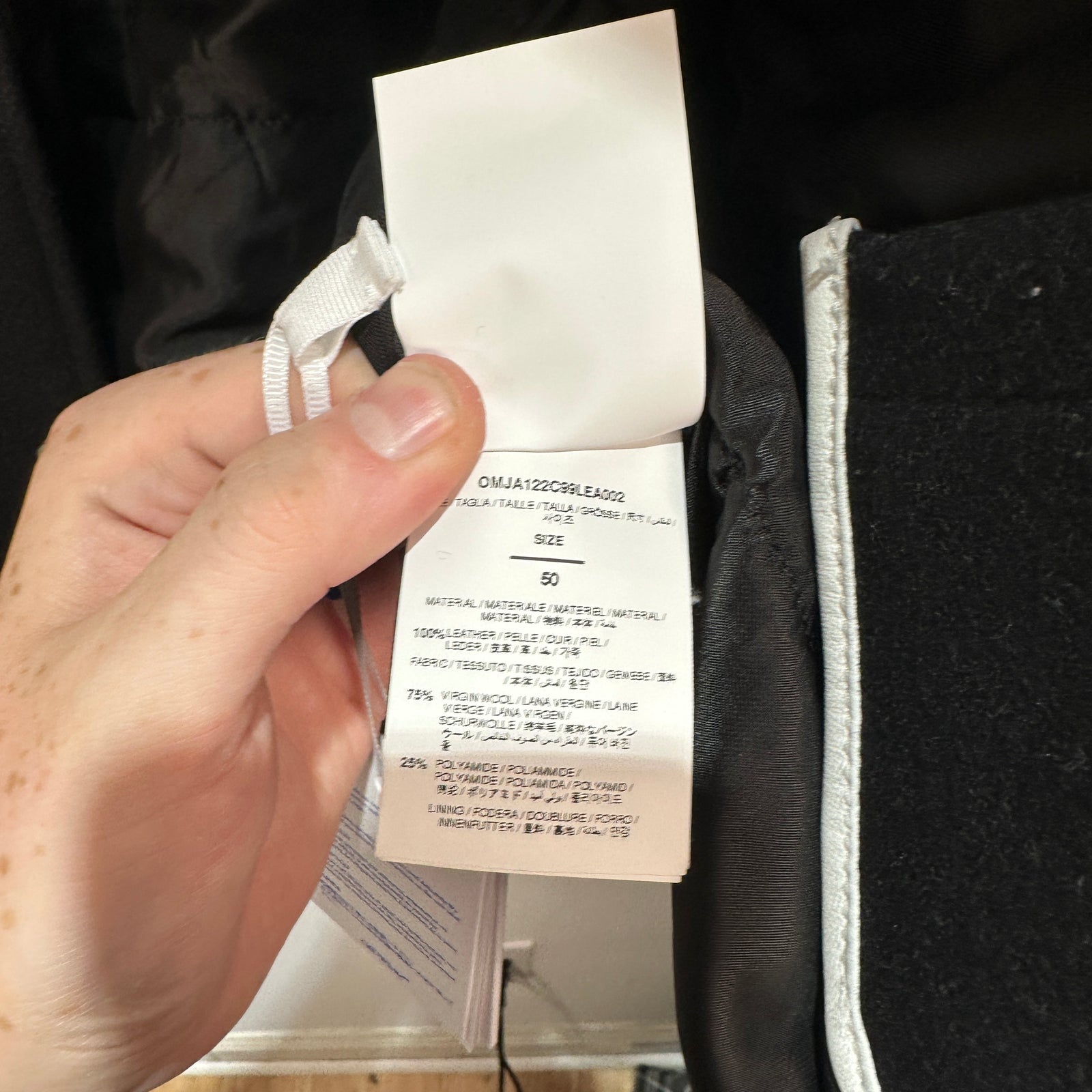 Off-White Black 'OW' Patched Varsity Jacket Size M