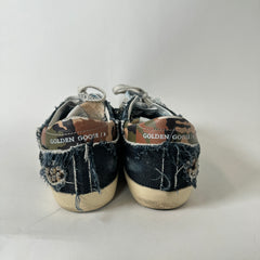 Golden Goose Denim Distressed Pony Hair Sneakers Size 37