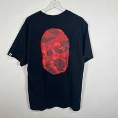 Bape Black/Red Camo Ape Head Tee Size XL