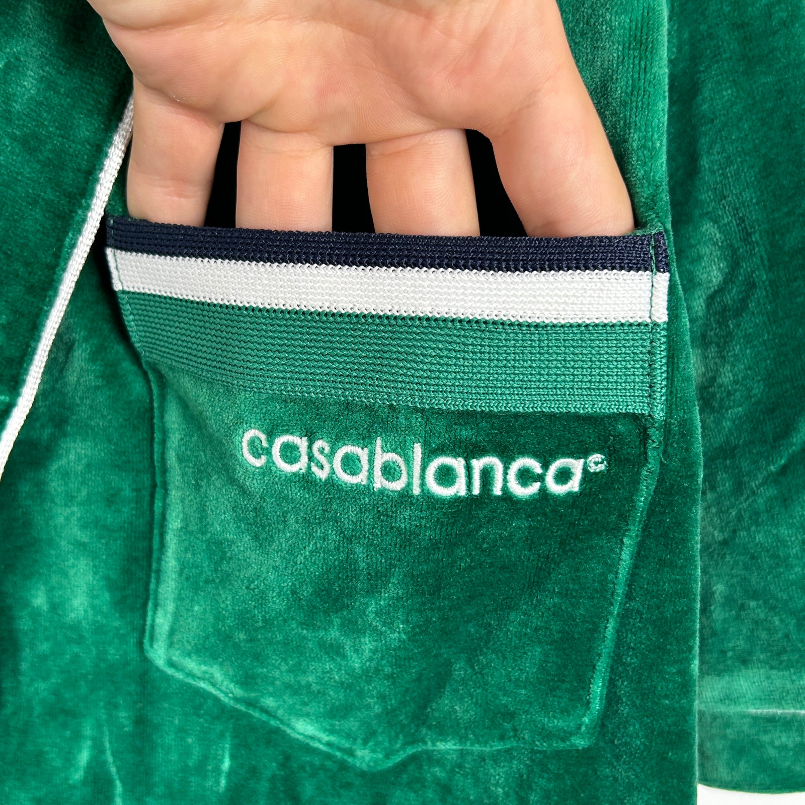 Casablanca Green Velvet Polo Button Up Shirt Size M