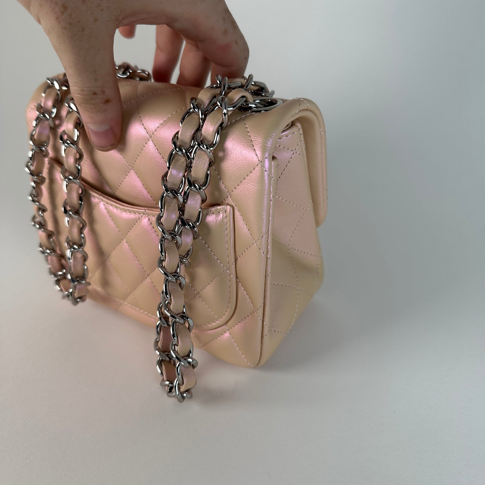 Chanel Mini Square Iridescent Calfskin Flap