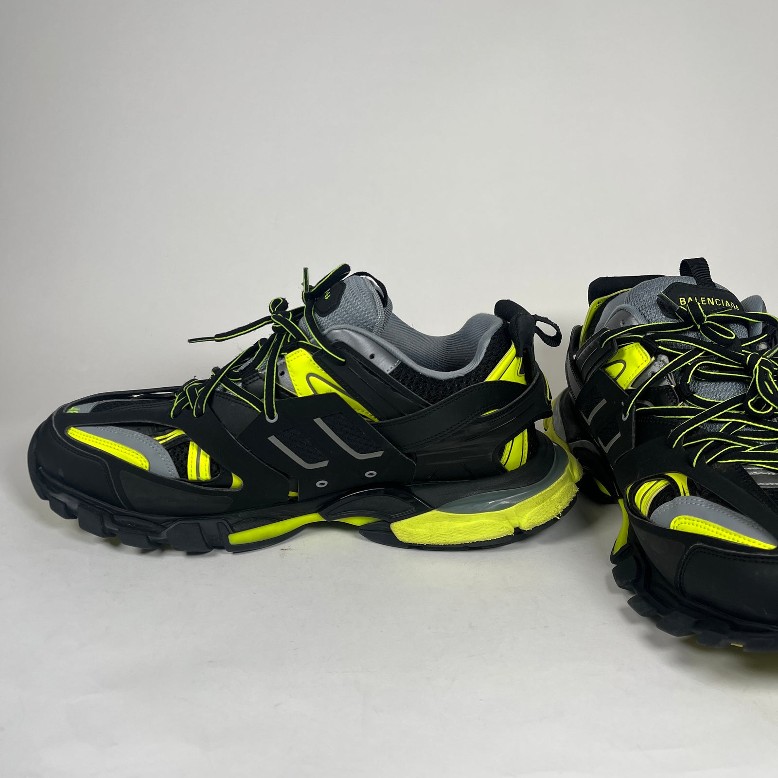 Balenciaga Black/Neon Yellow Track Sneakers Size 46