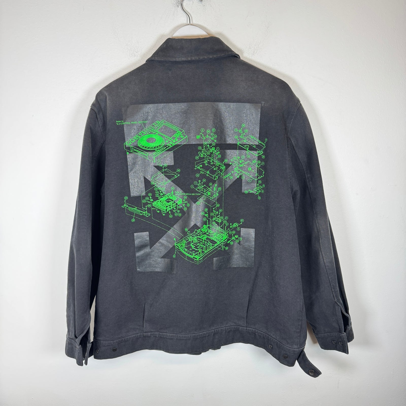 Off-White Black Pioneer DJ Canvas Work Jacket Size M