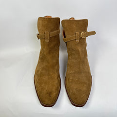 Saint Laurent Tan Suede Western Zip Up Boot Size 45