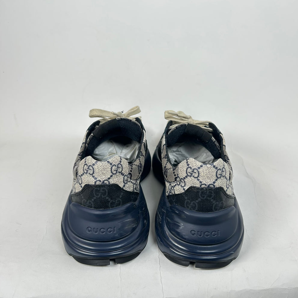 Gucci Navy GG Rhyton Sneaker Size GG 9.5