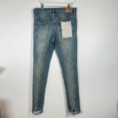 Purple Lightwash Paint Splatter Jeans Size 34