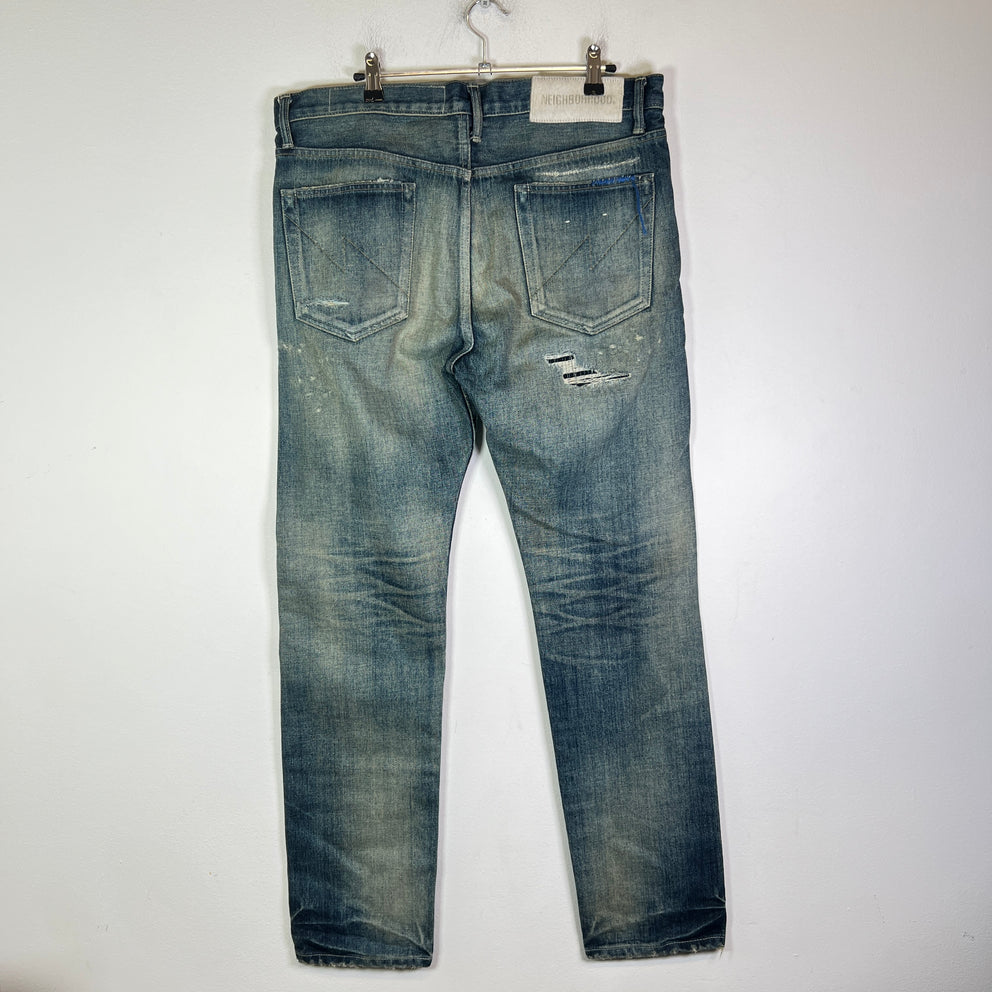 Neighborhood Blue Savage Denim DP Basic Distressed Jeans