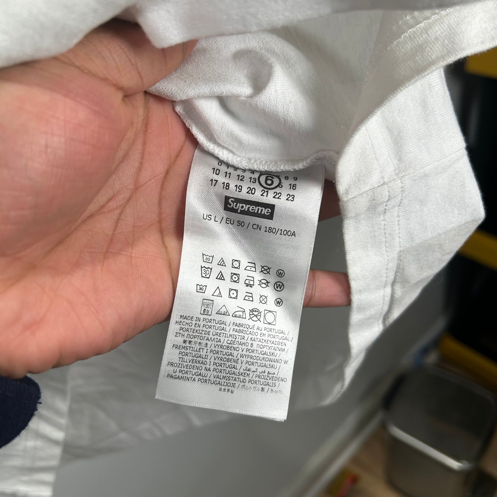Supreme x Maison Margiela Box Logo T-Shirt Size L