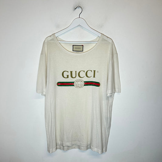 Gucci White OG Logo Oversized T-Shirt Size L