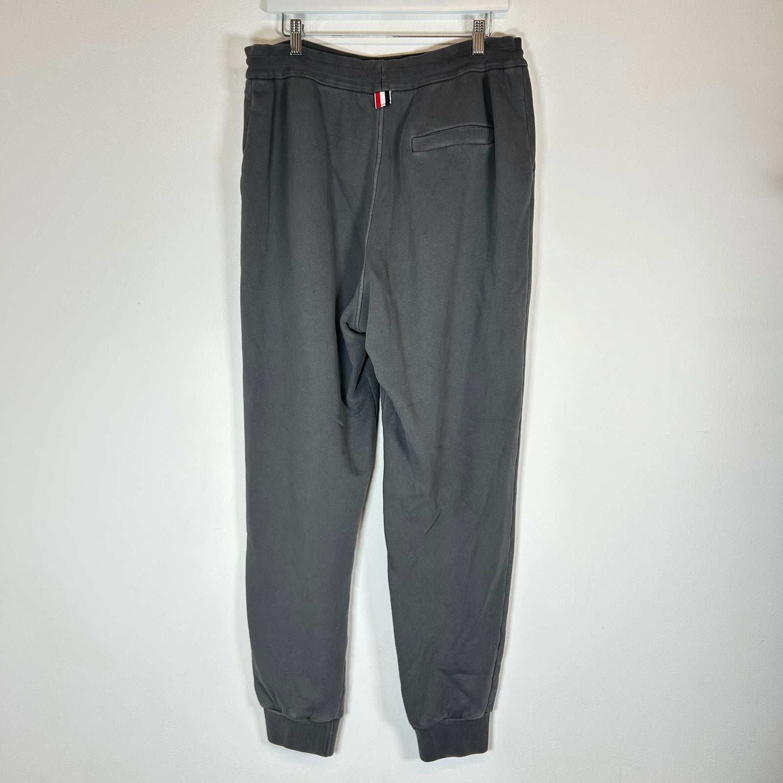 Thom Browne Dark Grey RWB Back Tag Sweatpants Size 5