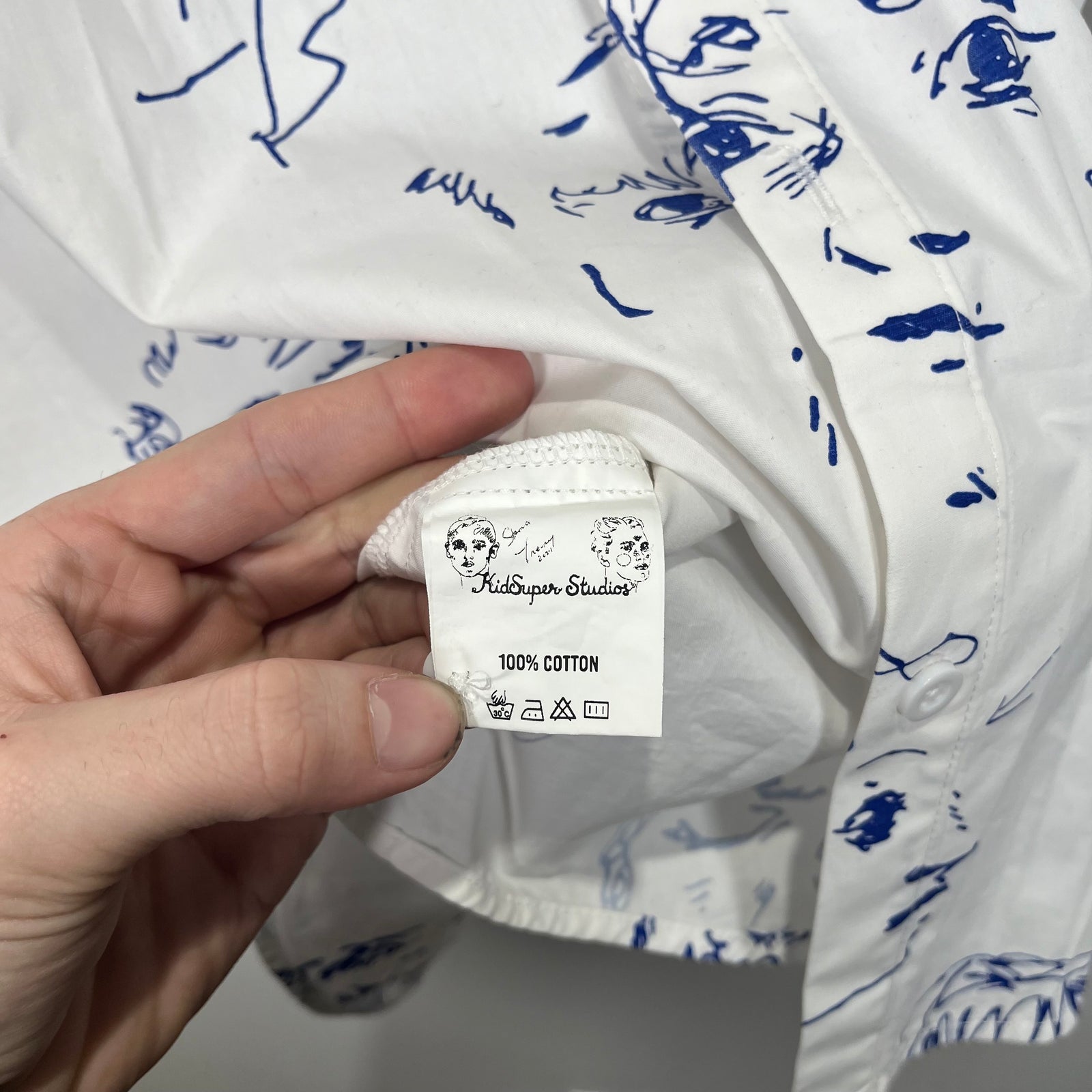 Kid Super 'Faces' Runway Button-Up Shirt Size XL