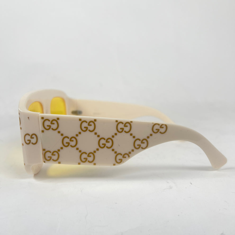 Gucci Ivory GG Monogram Acetate Sunglasses