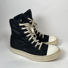 Rick Owens Drkshdw Black Waxed High-Top Ramones Size 42