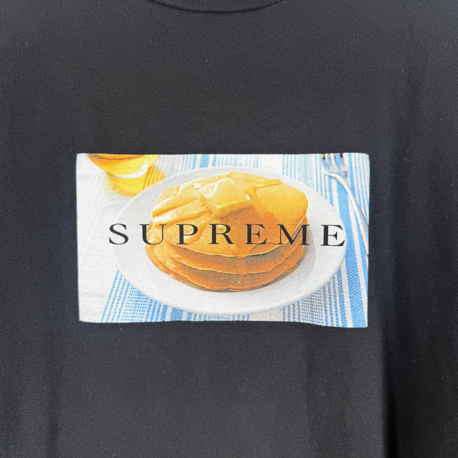 Supreme Pancake Logo Graphic T-Shirt